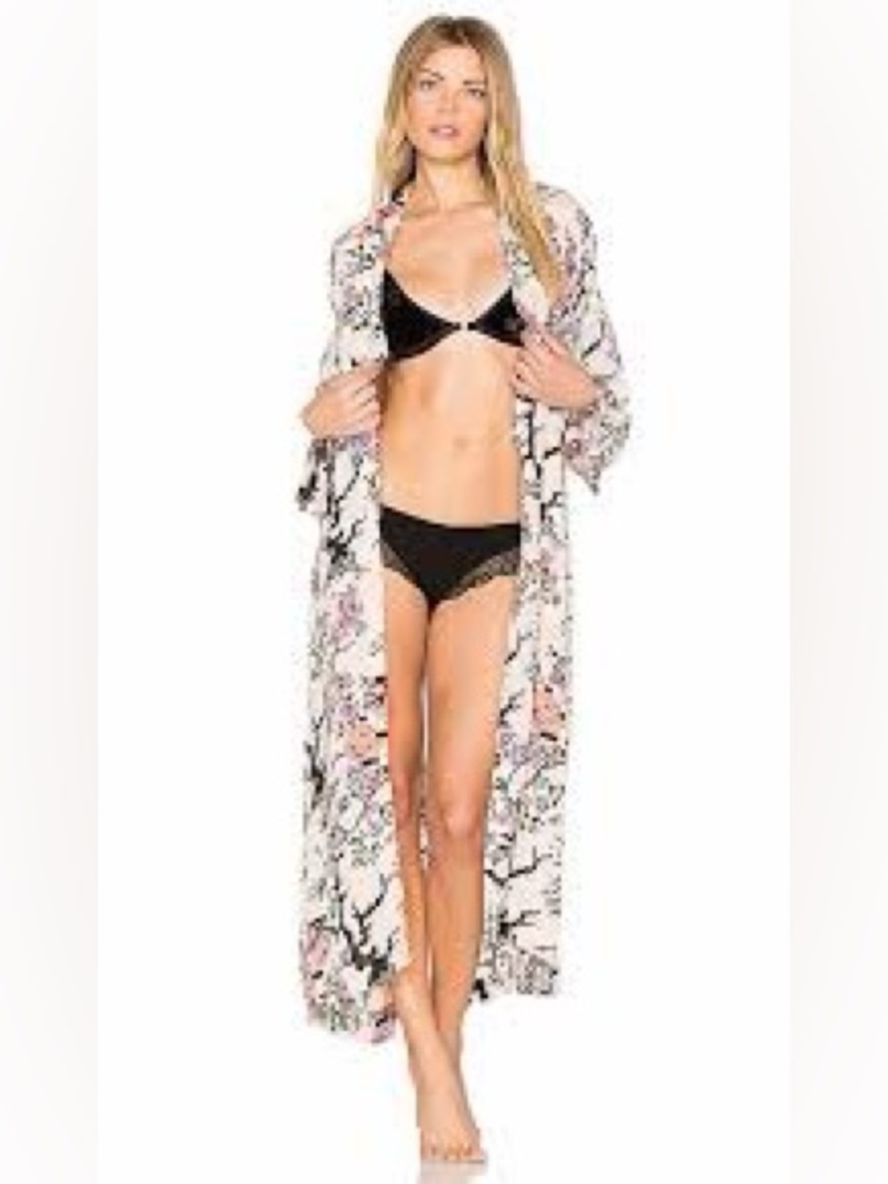 Free People Gigi Robe in Pink Cherry Blossom Print Women’s Medium